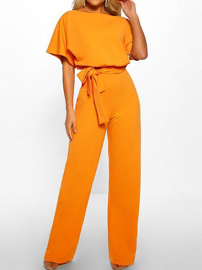 Women's Casual Chic & Modern Daily Going out Black Blue Red Jumpsuit Belted
