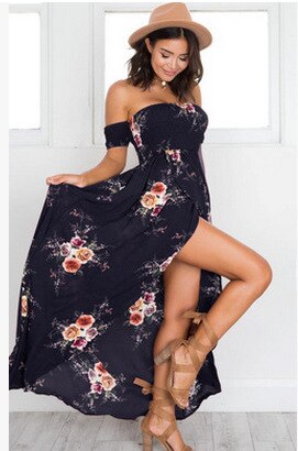 Floral Shoulderless Dress