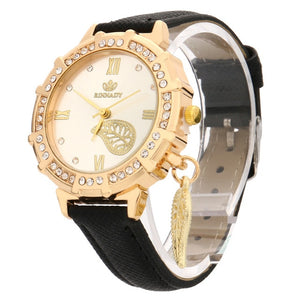 Rhinestone Leatherband Wrist Watch