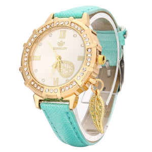 Rhinestone Leatherband Wrist Watch